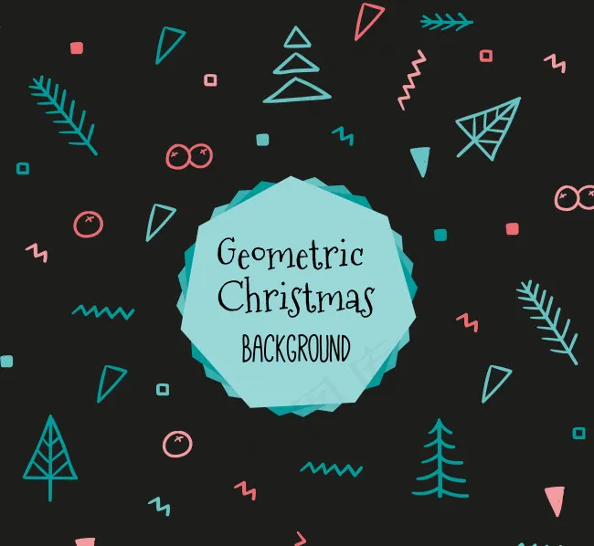 圣诞节背景手绘抽象形状ai矢量模版下载