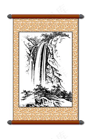 流水瀑布装饰画