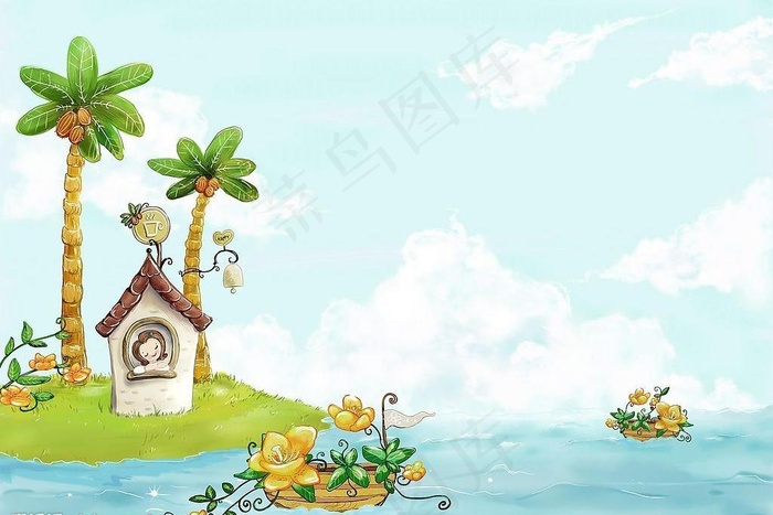 {夏之爽}《背景素材.儿童模板.海...