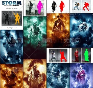 人像添加星空云彩特效背景PS动作