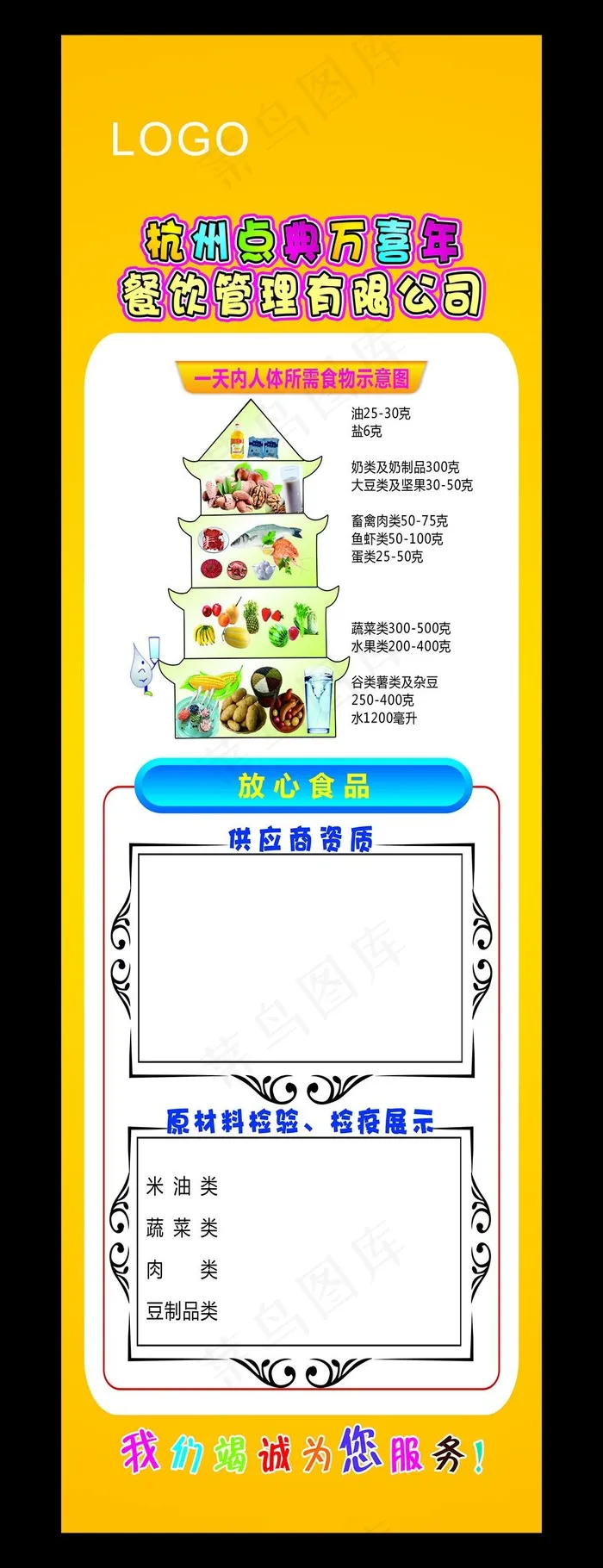 餐饮公司文化展架cdr矢量模版下载