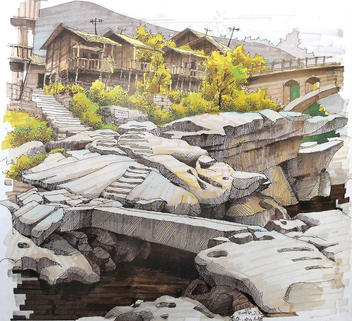 夏克梁手绘图片