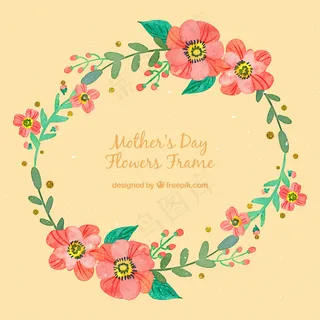 为母亲节水彩画花环 为母亲节水彩画花环