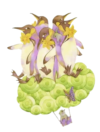 卡通冰河冰川企鹅png免扣素材