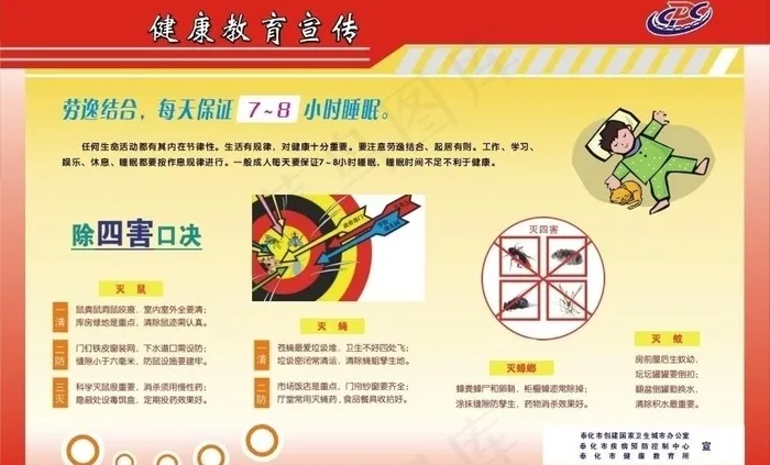 健康教育宣传版面图片cdr矢量模版下载