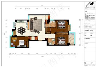 简约多样室内彩色平面图