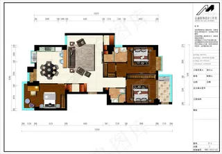 简约多样室内彩色平面图