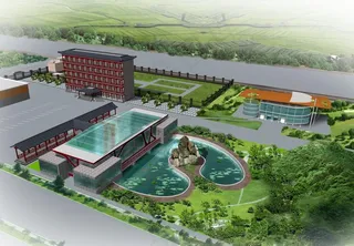 特色酒店绿化效果图图片