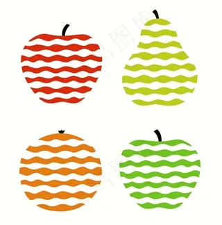 波纹美味的水果图案矢量素材