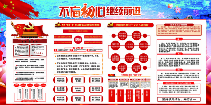 不忘初心继续前进展板设计(7087X3543(DPI:150))psd模版下载