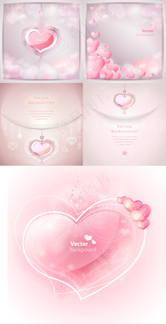 浪漫爱心装饰背景矢量素材