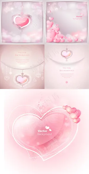 浪漫爱心装饰背景矢量素材