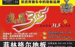 菲林格尔地板315报纸宣传图片