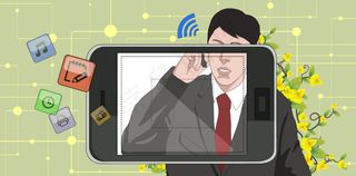 手机和商务人士