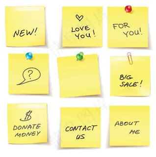 精美贴纸便利贴01——矢量素材 精美贴纸便利贴01——矢量素材