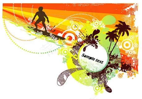 冲浪运动矢量素材
