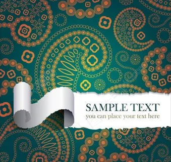 撕开的古典花纹图片