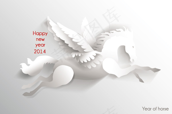 2014马年新年快乐矢量素材