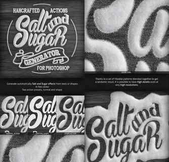 盐和糖组成的艺术字PS动作