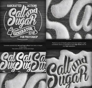 盐和糖组成的艺术字PS动作