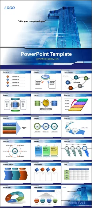 蓝色合作汇报PPT模板