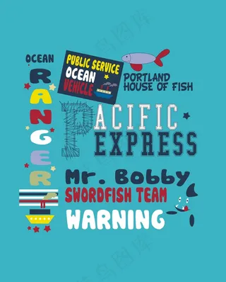 T恤图案设计图文组合