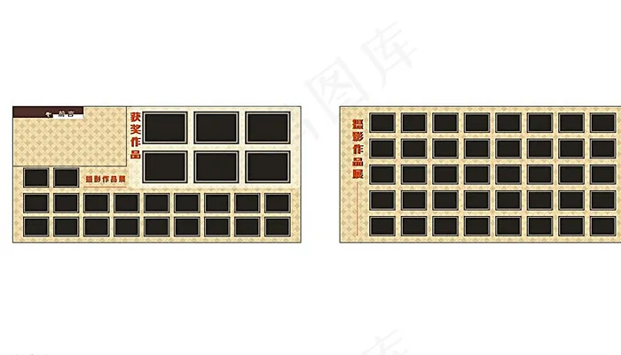摄影作品展板模版图片cdr矢量模版下载