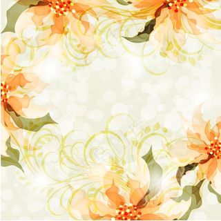 绚烂的花朵背景邀请卡矢量素材