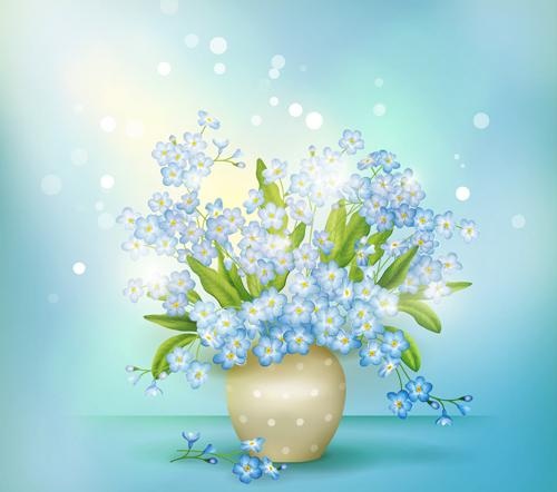 向量组的春天的花卡设计02