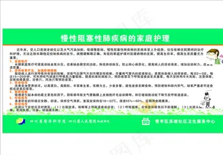 慢性阻塞性肺疾病的家庭护理展板图片