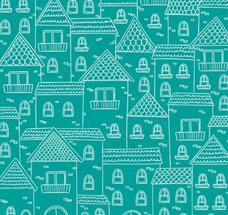 手绘楼群无缝背景