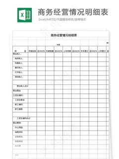 商务经营情况明细表