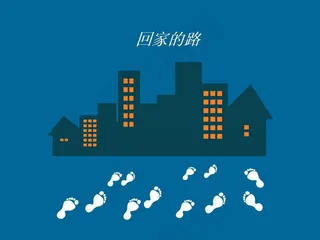 回家的路上PPT模板