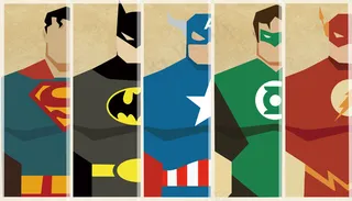 美国经典超级英雄矢量图