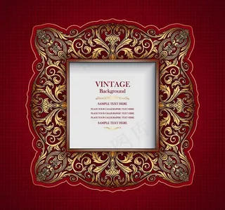 金色欧式花纹 边框图片