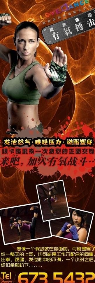 有氧搏击展架图片cdr矢量模版下载