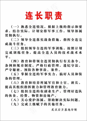 连长职责 部队展板 部队板报 分层...
