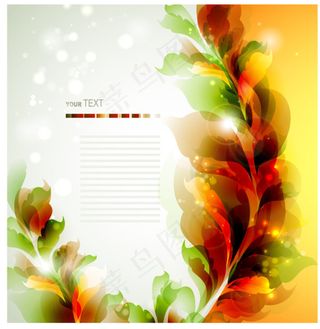 炫彩花纹背景02-矢量素材