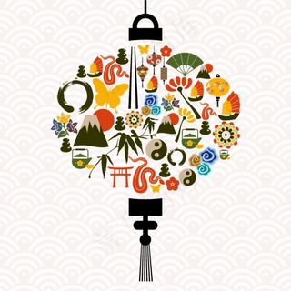 灯笼图标背景矢量食素材