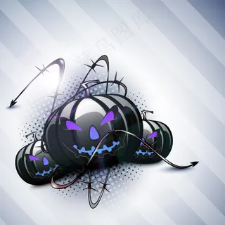 可怕的万圣节南瓜闪闪发光的背景