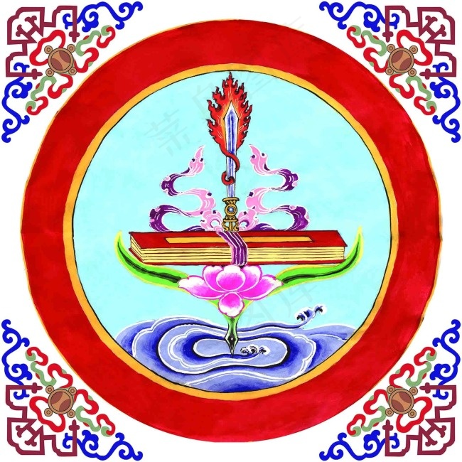 藏族智慧剑psd模版下载