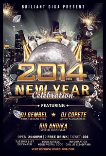2014新年酒吧夜场PSD海报素 2014新年酒吧夜场PSD海报素