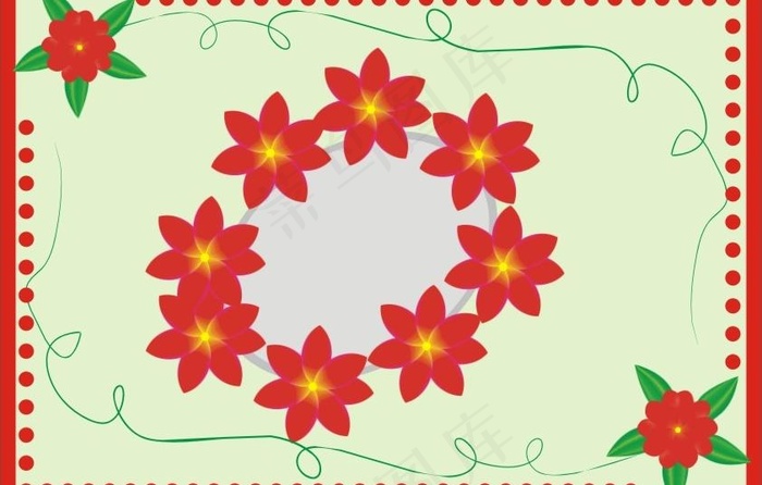 花儿相框图片cdr矢量模版下载