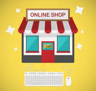 创意网络商铺插画