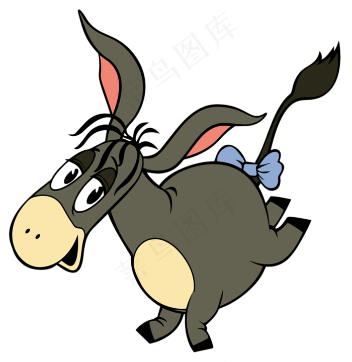 卡通驴子动物设计PNG透明背景免扣...