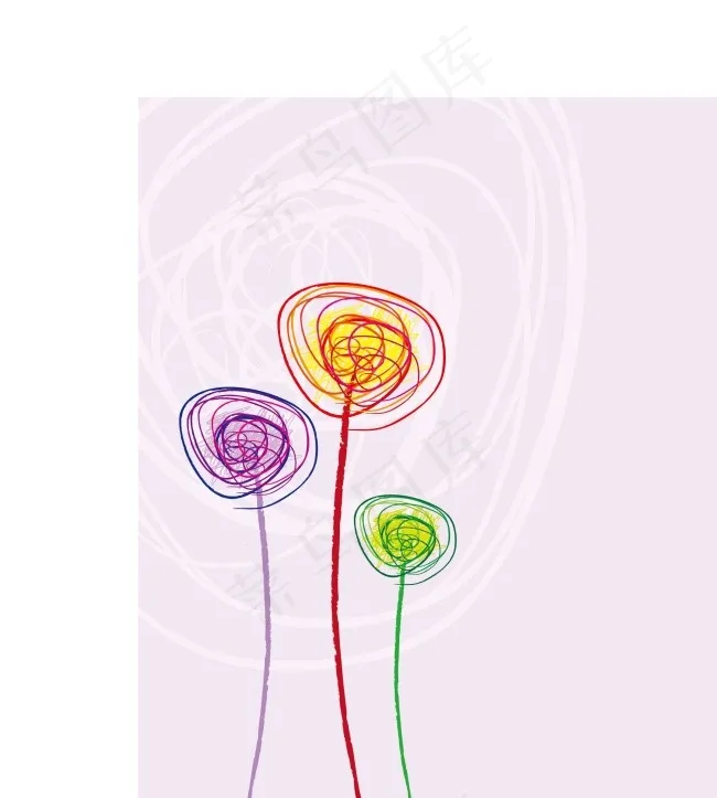 素雅花朵插图eps,ai矢量模版下载