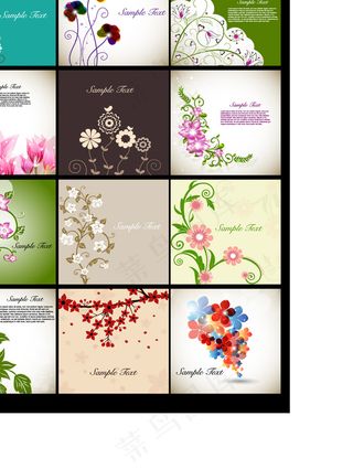 精美花卉卡片矢量素材