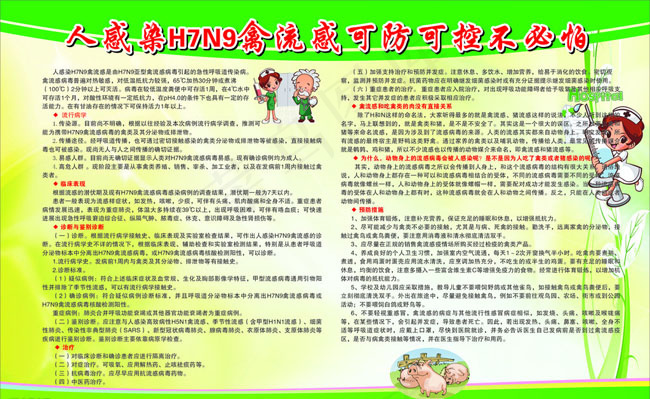 H7N9禽流感宣传广告设计cdr矢量模版下载