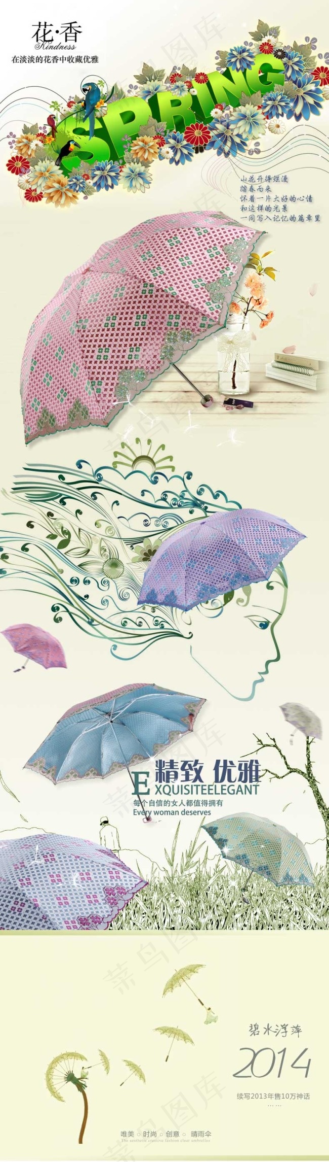 绣花伞详情