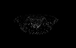 跌宕起伏围绕中心旋转的粒子